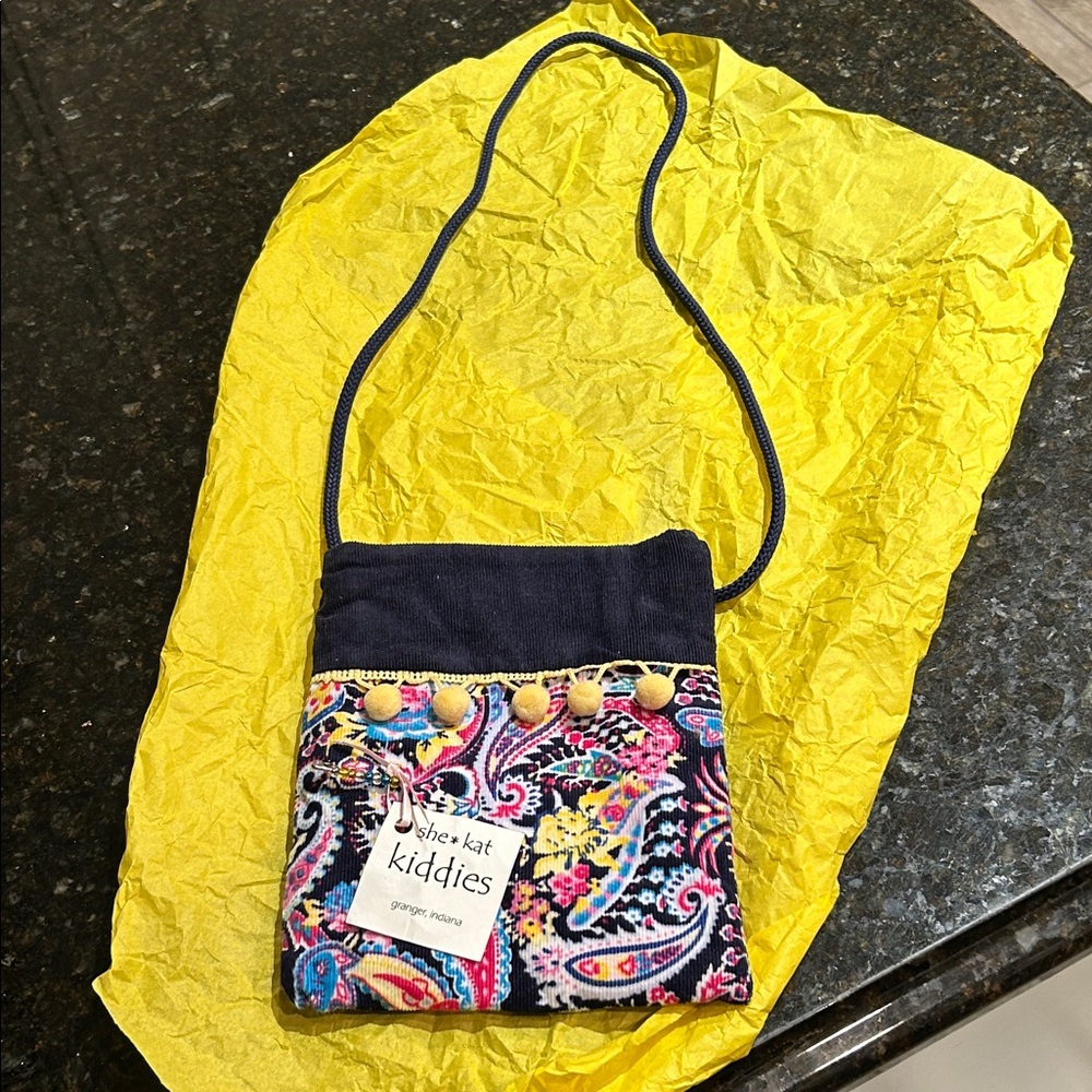 Paisley She*Kat corduroy Crossbody Bag - Multicolor NWT